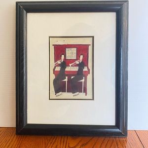 Quirky illustration style. --Ladies at the piano By UK artist Annora Spence